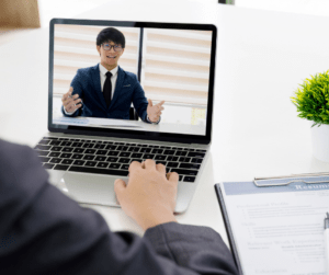 interview on a laptop