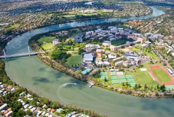 aerial shot of UQ St Lucia campus