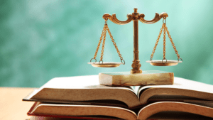 law books and scales of justice