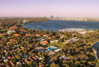 aerial shot of perth, western australia