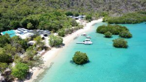 aerial beach blue water james cook university marine biology