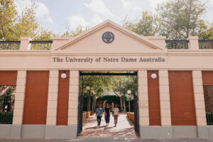 The University of Notre Dame Australia Malloy Courtyard entrance in Fremantle