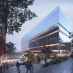 Artist's impression of Flinders University's new HealthCARE building exterior