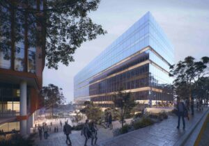 Artist's impression of Flinders University's new HealthCARE building exterior