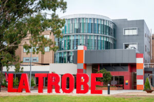 Discover La Trobe's degrees for Canadians LTU Big Red lettering at Bendigo campus 14/05/2021. Photo: Brendan McCarthy 14/05/2021
