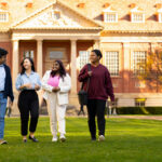 students walking on university campus